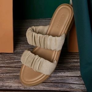 Cuccoo ruched slide sandals